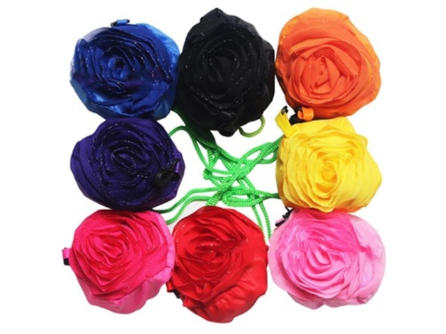 10X Roses Foldable Shopping Shoulder Bags Mixed Color 10X Roses Foldable Shopping Shoulder Bags Mixed Color