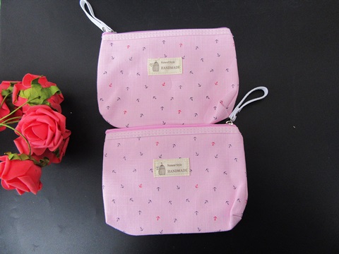 12Pcs Pink Coin Bag Purse Wallet Comestic Bag with Zipper - Click Image to Close