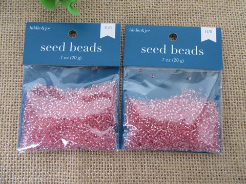 24Packs X 20Grams Deep Pink Opaque Glass Seed Beads 2-3mm 11/0 - Click Image to Close