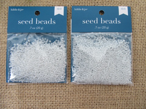 24Packs X 20Grams White Opaque Glass Seed Beads 2-3mm 10/0 - Click Image to Close
