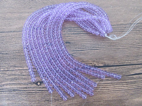 10Strand x 67Pcs Light Purple Rondelle Faceted Crystal Beads 8mm - Click Image to Close