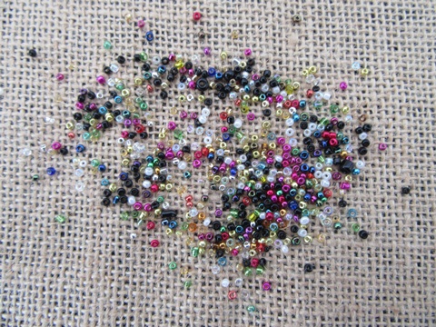 250Grams Glass Seed Beads 2mm Mixed Color - Click Image to Close