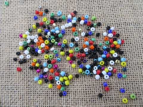 250Grams Glass Seed Beads 3-4mm Mixed Color - Click Image to Close