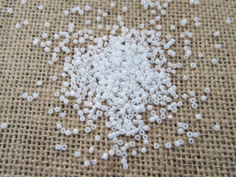 1Bag X 43000Pcs Opaque Glass Seed Beads 2mm Pearl White - Click Image to Close