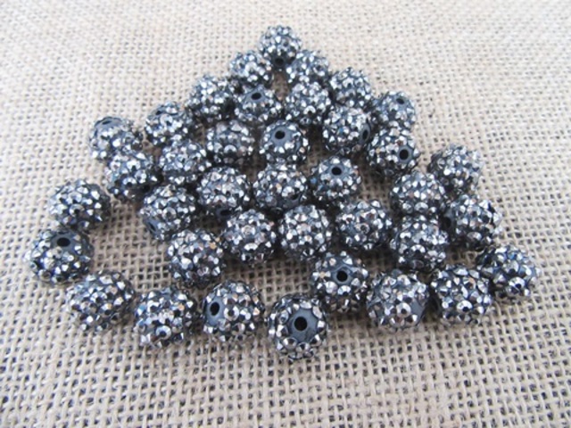 200Pcs Shiny Silver Color Round Plastic Beads 14mm Dia. - Click Image to Close