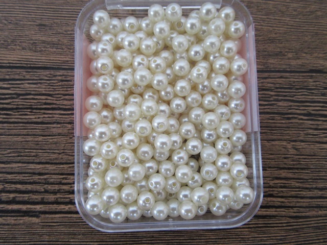 1000 Ivory 10mm Round Simulate Pearl Beads - Click Image to Close