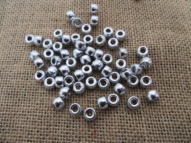 2100pcs Silver Plated Pony Beads Jewelry Finding 9x6mm 2100pcs Silver Plated Pony Beads Jewelry Finding 9x6mm