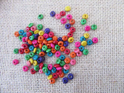 2000Pcs FLAT Round Wooden Beads Mixed Color 6mm Wholesale - Click Image to Close