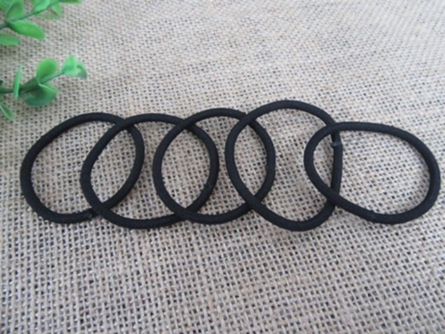 100Pcs Lady Black Elastic Slim Hair Band Ponytail Holders Hair T 100Pcs Lady Black Elastic Slim Hair Band Ponytail Holders Hair T