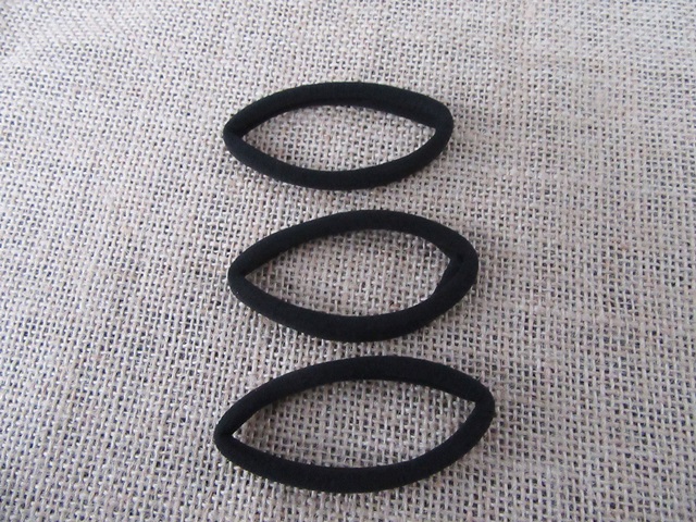 10Sheets X 6Pcs Black Simple Elastic Scrunchies Hair Band Hair - Click Image to Close
