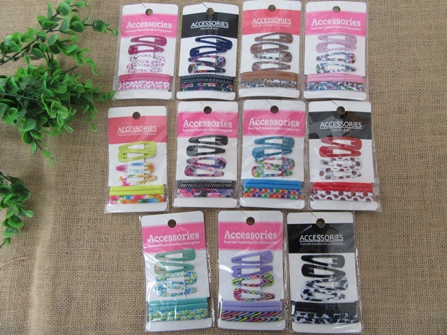 12Sheet X 8Pcs Snap Hair Clips Sleepies Hair Elastic Hairset 12Sheet X 8Pcs Snap Hair Clips Sleepies Hair Elastic Hairset