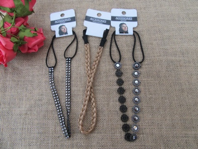 12Pcs Hairchain Plaited Hairband Elastic Head Band Assorted 12Pcs Hairchain Plaited Hairband Elastic Head Band Assorted
