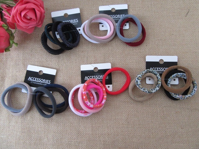 5Sheets X 5Pcs Hair Ponyos Hair Elastics Bobbles Bands Hair Band - Click Image to Close