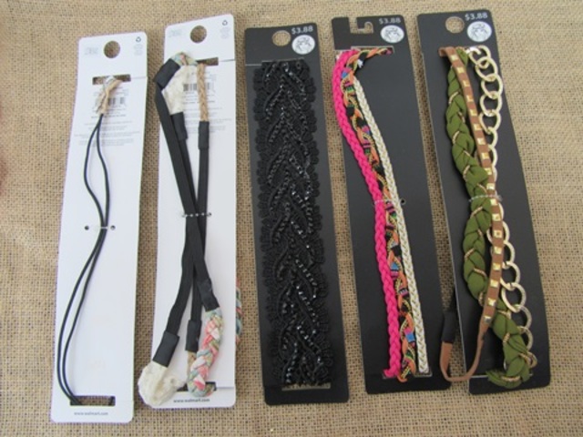 12Sheets Various Elastic Head Band Assorted