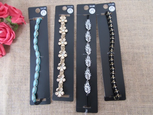 12Pcs Vairous Elastic Head Band with Rhinestone 25cm Half Length 12Pcs Vairous Elastic Head Band with Rhinestone 25cm Half Length