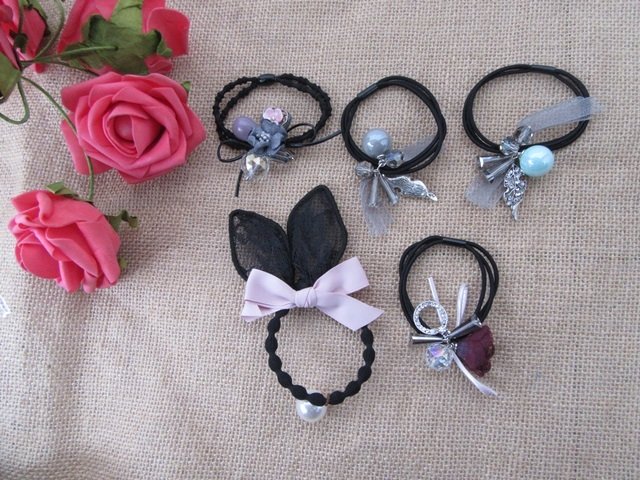 12Pcs Elastic Hair Ties Hair Band Scrunchies Assorted