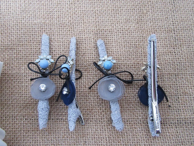 12Pcs Laced Duckclip Hair Clips Bobby Pins Assorted 12Pcs Laced Duckclip Hair Clips Bobby Pins Assorted