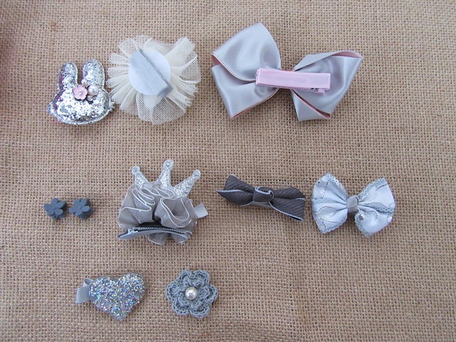 10Pcs Girl's Duckclip Hair Clips Hairclips Gift Box - Click Image to Close