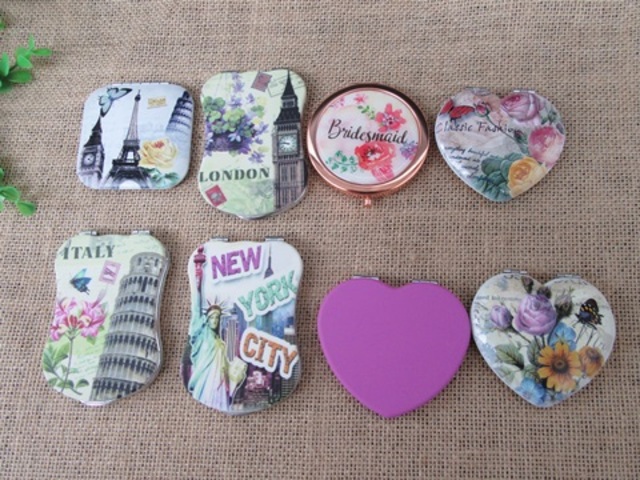 10Pcs Double Sided Make-up Pocket Mirror Assorted 10Pcs Double Sided Make-up Pocket Mirror Assorted