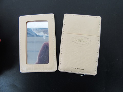 12Pcs Ivory PU Leather Credit Card ID Holder Wallet w/Mirror - Click Image to Close