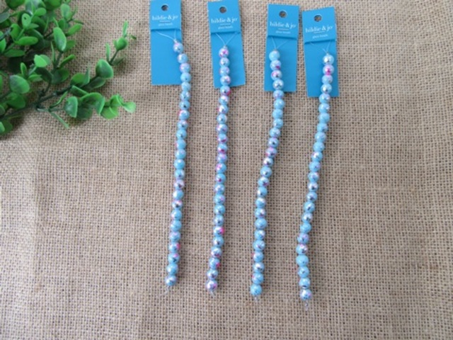 12Strand x 24Pcs Blue Art Glass Beads Unfinished Beaded Bracelet 12Strand x 24Pcs Blue Art Glass Beads Unfinished Beaded Bracelet