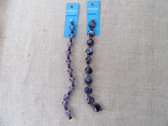 12Strands x 10Pcs Purple Glass Beads Unfinished Beaded Bracelets 12Strands x 10Pcs Purple Glass Beads Unfinished Beaded Bracelets