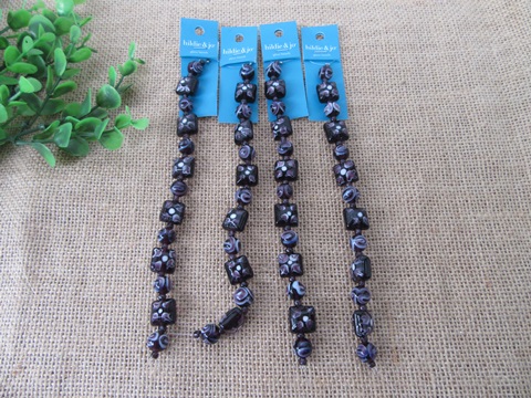 12Strands Handmade Art Glass Beads Unfinished Beaded Bracelet - Click Image to Close