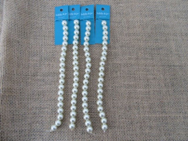 12X Ivory Simulate Glass Pearl Beads Unfinished Beaded Bracelet 12X Ivory Simulate Glass Pearl Beads Unfinished Beaded Bracelet