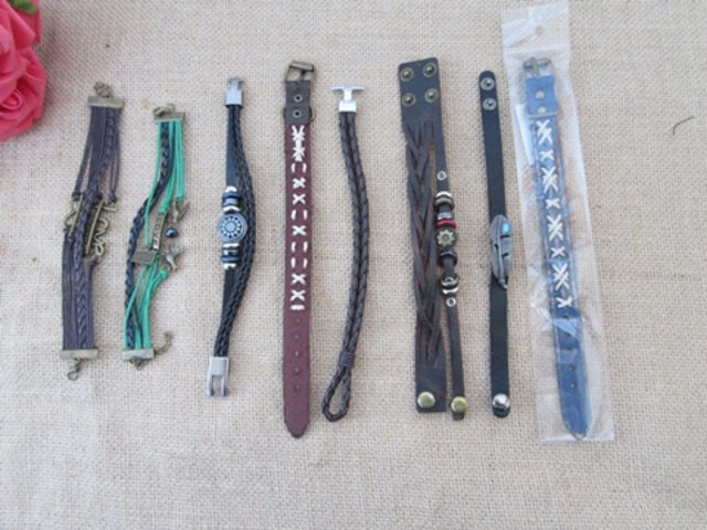 12Pcs Fashion Leatherette Tribe Bracelets Assorted 12Pcs Fashion Leatherette Tribe Bracelets Assorted