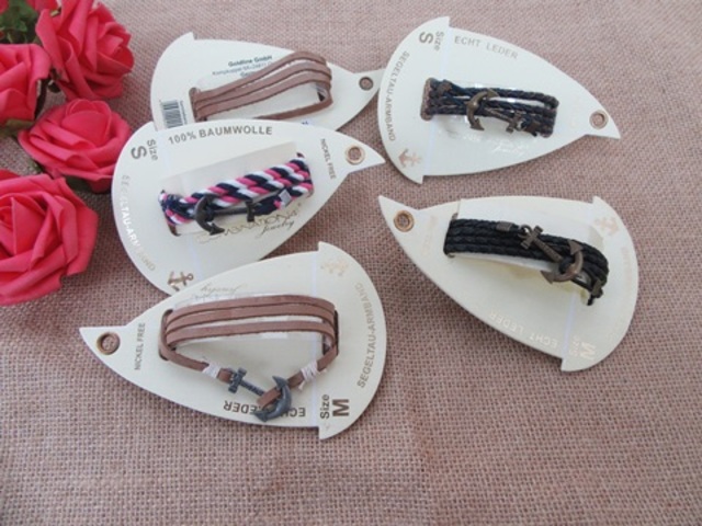 12Pcs Leather Drawstring Bracelets Assorted Retail Package 12Pcs Leather Drawstring Bracelets Assorted Retail Package