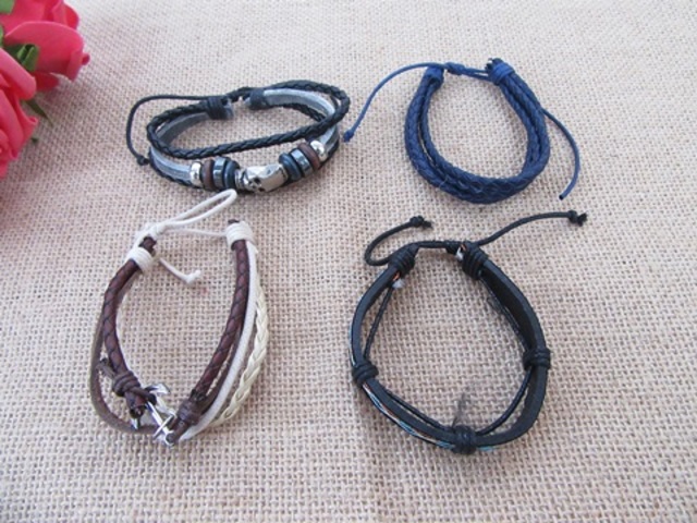 12Pcs Leatherette Drawstring Bracelets Assorted 12Pcs Leatherette Drawstring Bracelets Assorted
