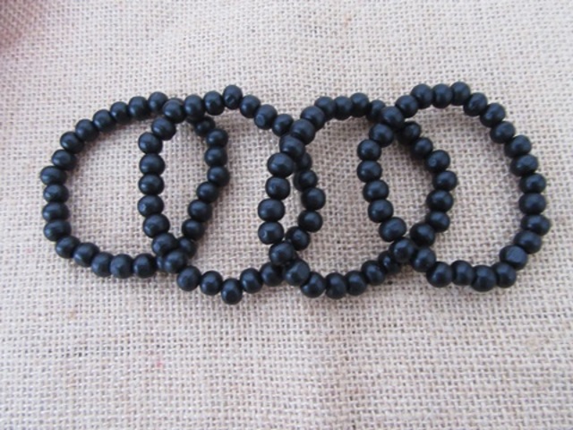 30Pcs Black Elastic Wooden Beaded Bracelets Wholesale 30Pcs Black Elastic Wooden Beaded Bracelets Wholesale