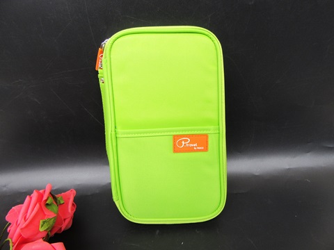 1Pc Grass Green Travel Wallet Passport Ticket Case Card Holder - Click Image to Close