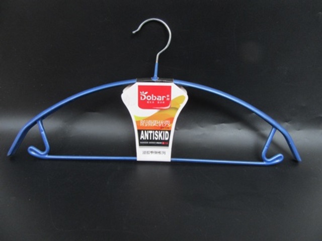 5Pcs Blue Metal Wire Non Slip Clothes Suit Coat Hanger