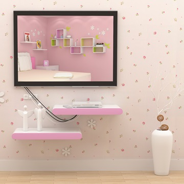 1X Pink Wall Shelf DIY Mount Storage Book Display Rack 60x28x6cm - Click Image to Close