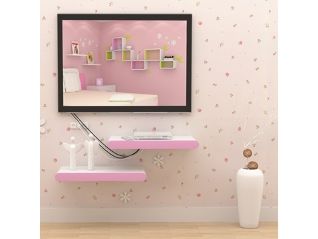 1X Pink Wall Shelf DIY Mount Storage Book Display Rack 60x28x6cm - Click Image to Close