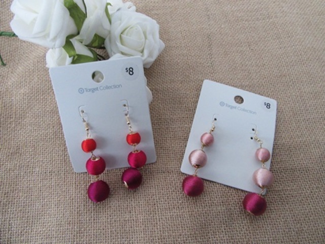 6Pairs Ball Drop Dangle Earring Mixed Retail Package