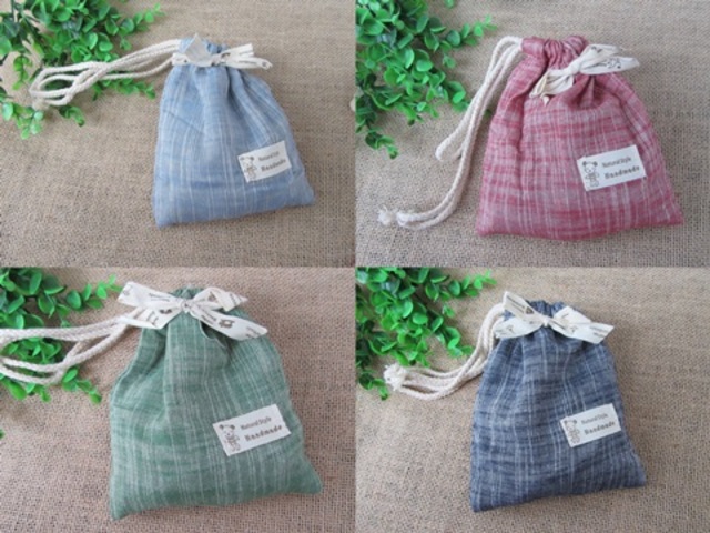 12Pcs Cotton Drawstring Jewelry Gift Pouches 17x13.5cm Mixed