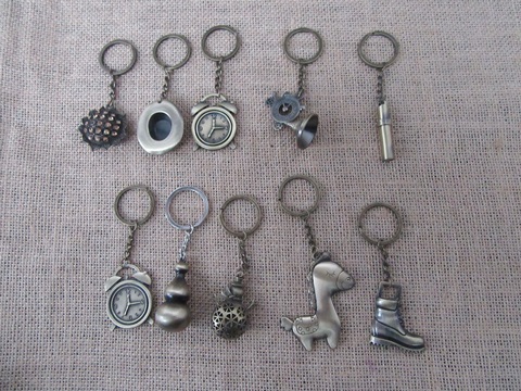 10Pcs Stainless HQ Keyring Keychain Key Ring Assorted - Click Image to Close