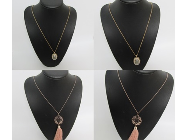 12Pcs New Fashion Metal Chain Necklace with Assorted Pendant