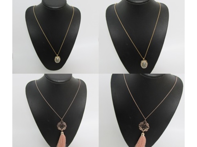 12Pcs New Fashion Metal Chain Necklace with Assorted Pendant - Click Image to Close