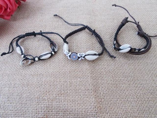 50Pcs Drawsting Black Natural Shells Bracelets Wholesale 50Pcs Drawsting Black Natural Shells Bracelets Wholesale
