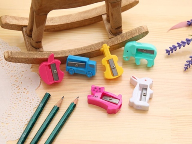60Pcs Candy Color Pencil Sharpeners Single Hole
