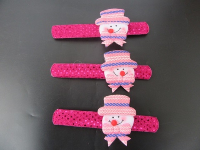 12Pcs Pink Snowman Magic Ruler Slap Band Bracelets 12Pcs Pink Snowman Magic Ruler Slap Band Bracelets