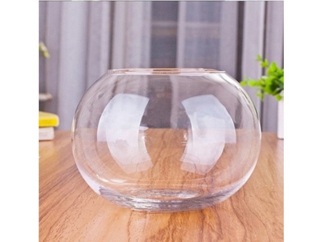 4X Wedding Clear Glass Fish Bowl Vases 20cm High