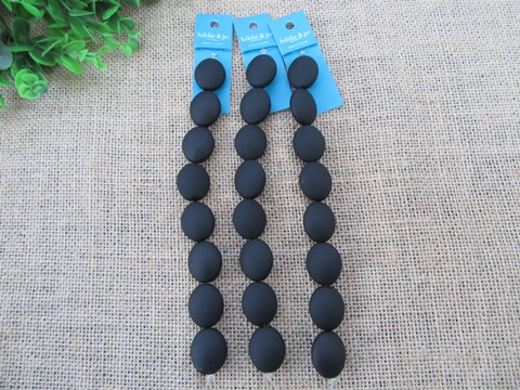 12Strands x 8Pcs Black Rubber Bead Beaded Unfinished Bracelets - Click Image to Close