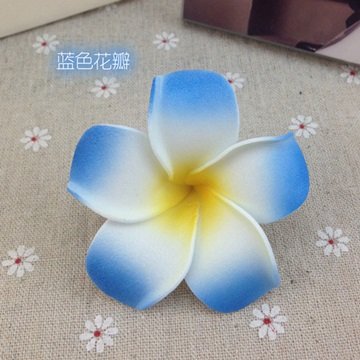 50 New Blue Fabulous Foam Frangipani Flower 4.5x2.5cm - Click Image to Close