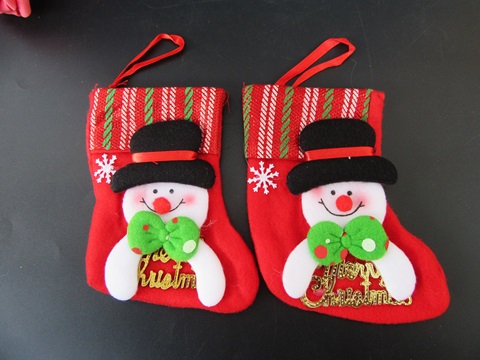 12X Christmas Felt Snowman Stocking Xmas Hanging Sock Gift Bag - Click Image to Close