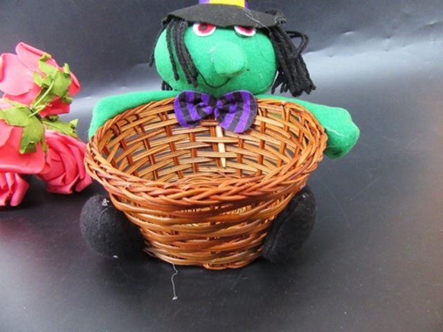 5Pcs Witch Candy Bamboo Basket Treat Gift Storage 5Pcs Witch Candy Bamboo Basket Treat Gift Storage