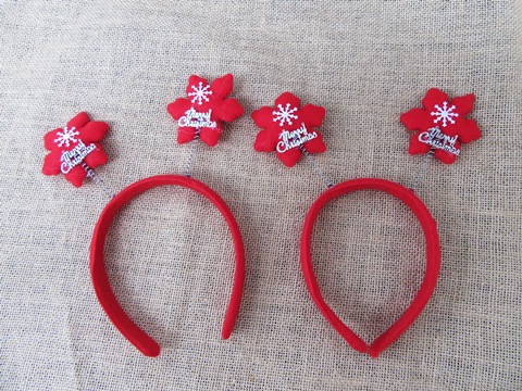 12X Christmas Headband Snowflake Headwear Hair Hoops Hairband - Click Image to Close